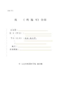 技术转让（专利实施许可）合同