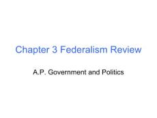 Chapter 3 Federalism Review