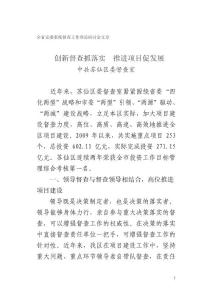 創新督查抓落實　推進項目促發展