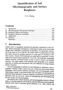 Quantification of soil microtopography and surface roughness