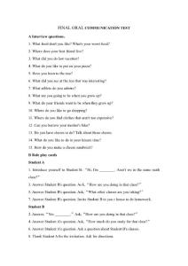 Final Oral Communication Test