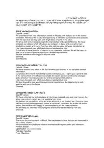 外貿(mào)往來郵件模板樣本