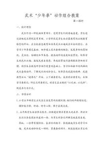 武術操動作組合教案