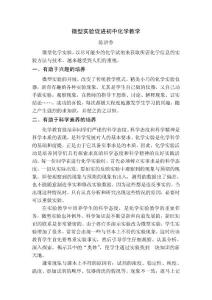 微型實驗促進初中化學教學