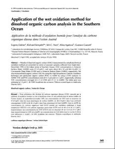 Application of the wet oxidation method for dissolved organic carbon analysis in the Southern Ocean