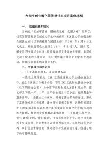 孵化園團(tuán)建試點(diǎn)項(xiàng)目案例材料