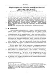 Engineering Bacillus subtilis for acetoin production from glucose and xylose mixtures