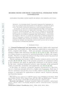 Higher-order discrete variational problems with constraints