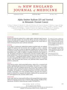 2013.7.25NEJM：鐳-223可顯著改善前列腺癌骨轉移患者的總生存率Alpha Emitter Radium-223 and Survival