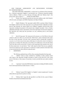 OEM PURCHASE AGREEMENTBY AND BETWEENBIVIO NETWORKS