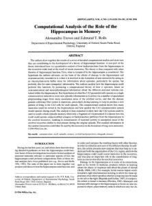 A computational analysis of the role of the hippocampus in memory