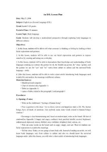 lesson plan for unit 21 body language