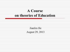 A Course on theories of Education