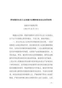 貫徹落實生態工業發展大會座談會發言