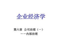 第六章 公司治理(一)：內(nèi)部治理