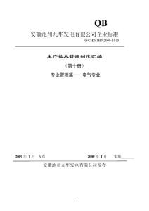 第十册专业管理制度篇（电气专业）