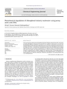 光化学降解Photochemical degradation of chlorophenol industry wastewater using peroxy