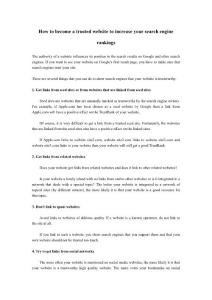How to become a trusted website to increase your search engine rankings