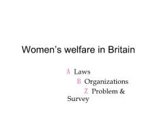 Women’s welfare in Britain