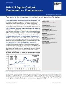 2014 United States Portfolio Strategy by Goldman Sachs