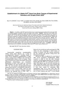 Establishment of a Stable PrP^Sc Panel from Brain Tissues of Experimental  Hamsters with Scrapie Strain 263K