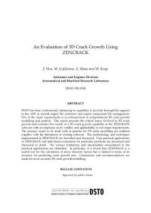 An Evaluation of 3D Crack Growth Using Zencrack