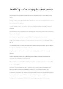 World Cup curfew brings pilots down to earth