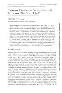 DiscourseParticlesinCorpusDataandTextbooks