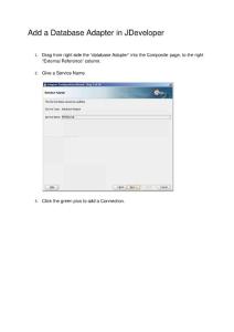 how to add database Adatper in JDeveloper