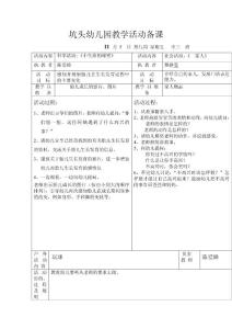 坑头幼儿园2010学年第一学期中三班备课,第9周星期五