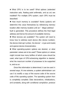 What CPU is to be used