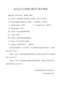 南昊交互式智能白板型号命名规则