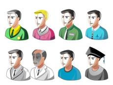 幾十個商務頭像矢量圖-可修改