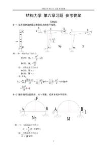 結(jié)構(gòu)力學(xué) 第六章習(xí)題參考答案 精致版  （整理 BY TANG）