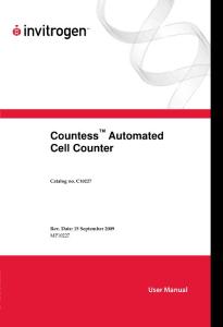 Invitrogen Countess Automated Cell Counter Manual:该自动细胞计数器手册伯爵夫人