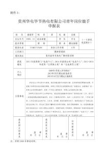 青年岗位能手申报表