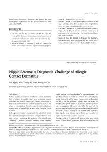 Nipple Eczema A Diagnostic Challenge of Allergic Contact ：乳头湿疹的过敏性接触的诊断挑战