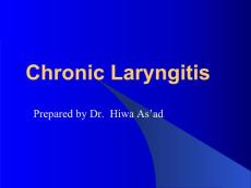 Chronic Laryngitis - Lectures：慢性喉炎讲座