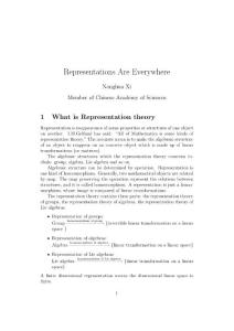 Representation Are Everywhere 席南华