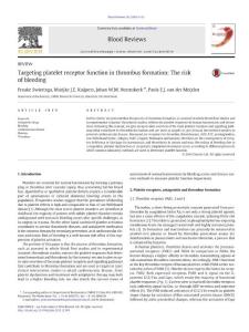 Targeting platelet receptor function in thrombus formation