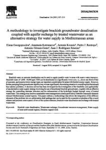 a methodology to investigate brackish groundwater desalination