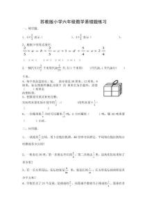 蘇教版小學(xué)六年級數(shù)學(xué)易錯題練習(xí)