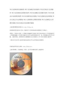 审计实务财务实训软件/审计实务财会实训软件/审计实务会计实训软件/审计实务财务实训教学软件