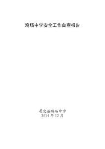 雞場中學安全工作自查報告